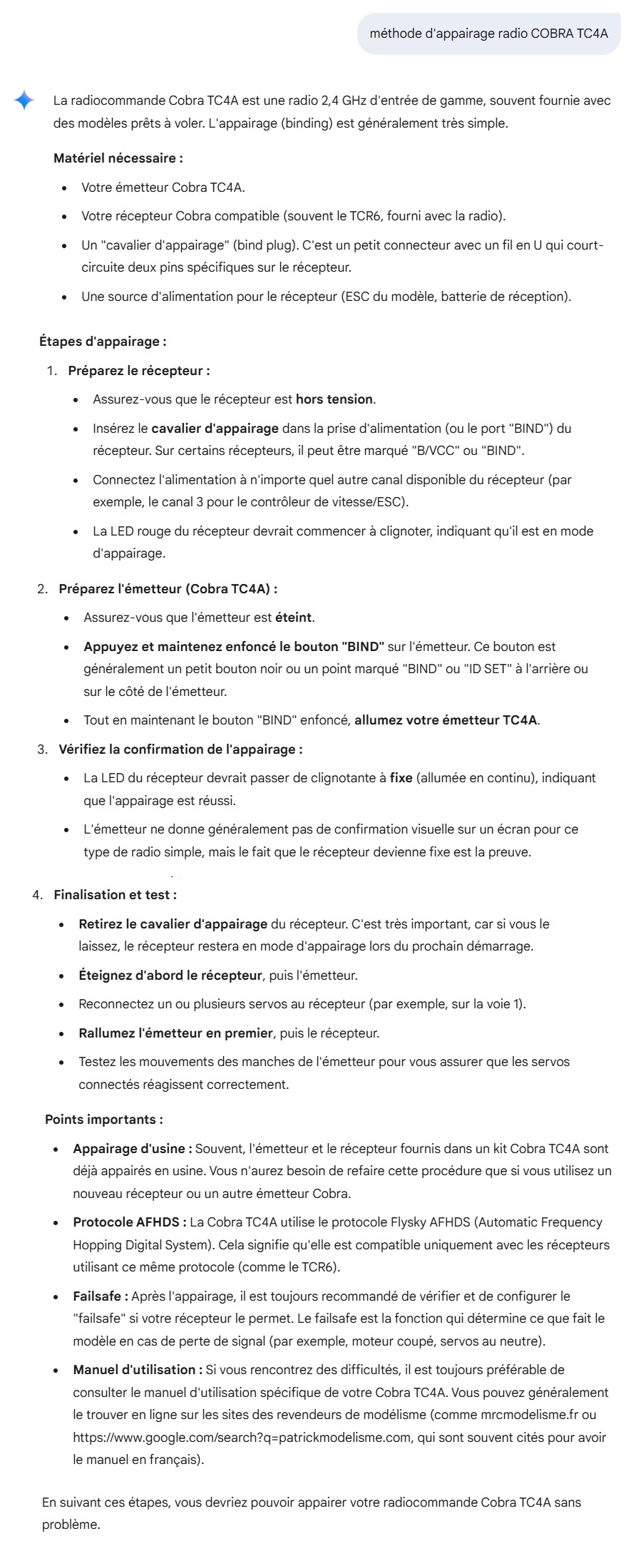 Méthode d'appairage
